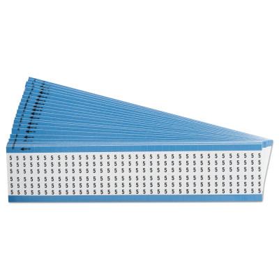 Brady® Solid Numbers Wire Marker Cards, 9.4 in x 2.1 in, "5", Black on White, WM-5-PK