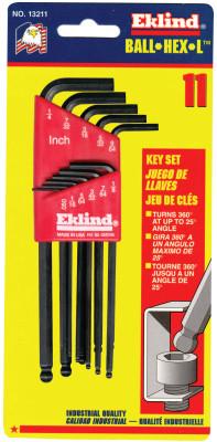 Eklind® Tool Ball-Hex-L™ Key Set, Hex Ball, Inch, 11 Pc, 13211