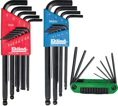 Eklind® Tool Ball-Hex-L & Torx Sets, 22 per set, Hex Ball/Torx Tip, Inch/Metric/Torx, T8-T40, 13281