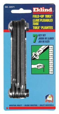 Eklind?? Tool Torx Fold-Up Key Set, T-10 to T-40, Black Oxide, 22571
