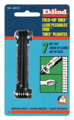 Eklind?? Tool Torx Fold-Up Key Set, T-6 to T-20, Black Oxide, 22572