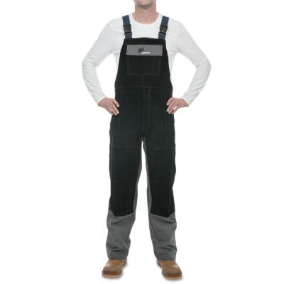 Weldas® FR Bib & Brace Combination Overall, Black/Gray, Medium, 38-4340M