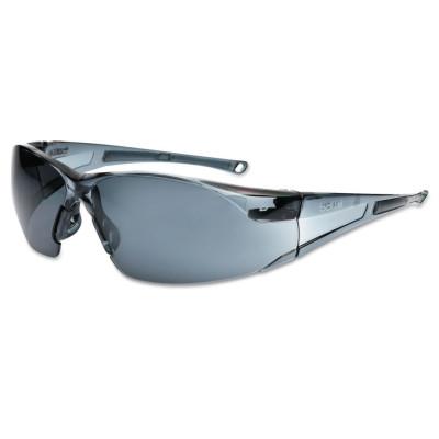 Bolle Rush Series Safety Glasses, Smoke Lens, Anti-Fog, Anti-Scratch, Smoke Frame, TPR, 40071
