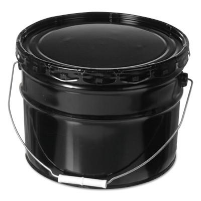 Freund Unlined Open Head Steel Pail, 3 1/2 Gallon, Lug Cap, Black, 1175-4451