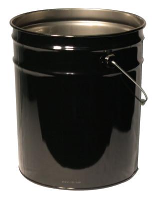 Freund Unlined Open Head Steel Pail, 5 Gallon, 10.9 in Cap, Black, 1252