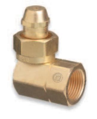 Western Enterprises Brass Cylinder Adaptors, CGA-520 "B" Tank Acetylene To CGA-510 POL Acetylene 90°, 318