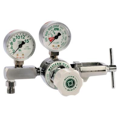 Western Enterprises M1 Series Flow Gauge Regulators, Oxygen, 2-15 LPM, CGA-870 Yoke, 3,000 psi inlet, M1-870-15FG