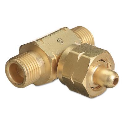 Western Enterprises Manifold Coupler Tees, Coupler w/Check Valve, Brassm, Oxygen, T-62CV