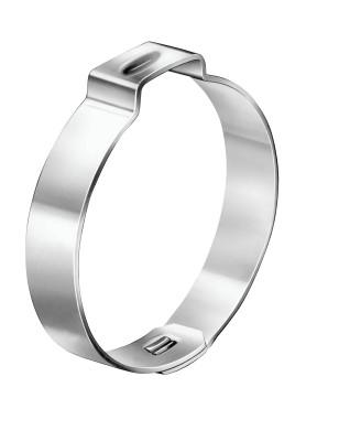 Oetiker 1-Ear Clamps with Mechanical Interlock,  0.276"W, G 90 Galv Carbon Steel, 100/Bg, 10500341