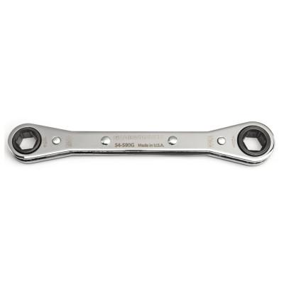 Apex Tool Group 6 Point Laminated Double Box Ratcheting Wrenches, 10 mm/9 mm, 54-590G