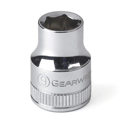 Apex Tool Group 3/8 in Drive 6 and 12 Point Metric Standard Length Sockets, 9 mm, 6 Pts, 80377