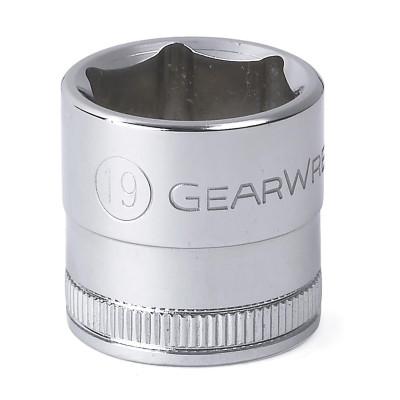 Apex Tool Group 3/8 in Drive 6 and 12 Point Metric Standard Length Sockets, 19 mm, 6 Pts, 80387