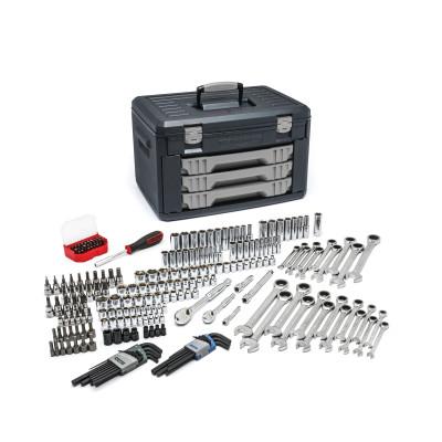 Apex Tool Group Mechanics Tool Set in 3 Drawer Storage Boxes, 232 Pc., 80944