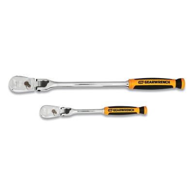 Apex Tool Group 2 PC 1/4 in, 3/8 in 90T Locking Flex Head Teardrop Ratchet Set,, 81275T