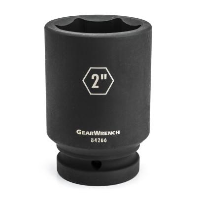 Apex Tool Group 6 Point Deep Impact SAE Sockets, 1 in Dr, 2 in Opening, 84266