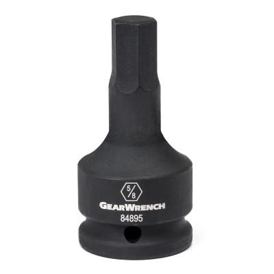 Apex Tool Group Hex Bit Impact SAE Sockets, 3/4 in Dr, 5/8 in Opening, 84895