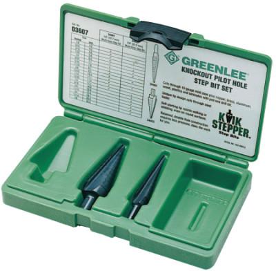 Greenlee® Kwik Stepper® Cobalt Step Bit, 1/2 in to 1-1/8 in Cutting dia, 3 Steps, 30008C