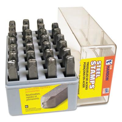 C.H. Hanson® Low Stress Full Character Steel Hand Stamp Sets, 1/2 in, A thru Z, 25900