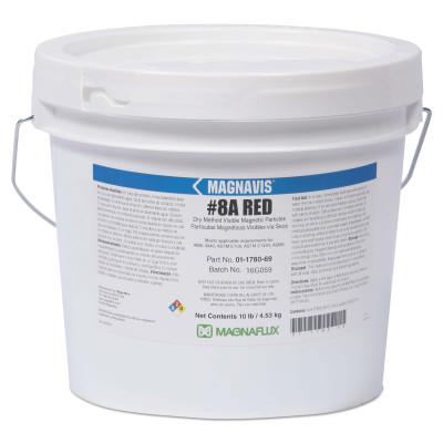 Magnaflux Magnavis Dry Method Non-Fluorescent Magnetic Powders, 45 lb, Pail, Red, 01-1780-87