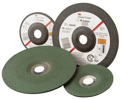 3M™ Green Corps Flexible Grinding Wheel, 7" Dia, 7/8 Arbor,  1/8" Thick, 36 Grit, 051111-50445