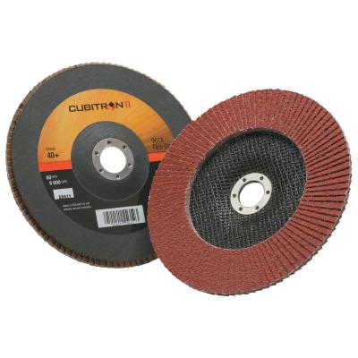 3M™ Cubitron II Flap Disc 967A, 7 in, 40 Grit, 7/8 in Arbor, 8,600 rpm, Type 27, 051141-55611