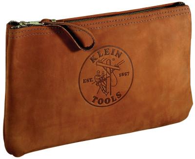 Klein Tools Top-Grain Leather Accessory Bags, 1 Compartment, 12 1/2 in X 7 1/2 in, 5139L