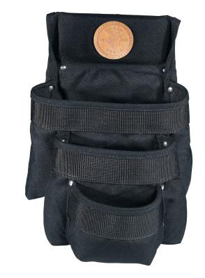Klein Tools PowerLine Tool Pouches, 3 Compartments, Black, Cordura Fabric, 5703