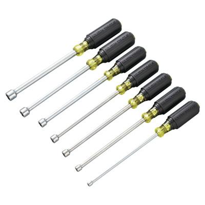 Klein Tools 7 Pc Cushion-Grip Nut Driver Sets, 3/16"; 1/4"; 5/16"; 11/32"; 3/8"; 7/16"; 1/2", 647