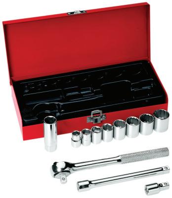 Klein Tools 12 Piece Socket Sets, 3/8 in, 65504