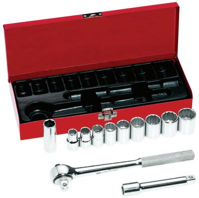 Klein Tools 12 Piece Socket Sets, 1/2 in, 65510