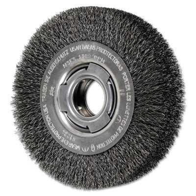 Advance Brush Wide Face Crimped Wire Wheel Brush, 6 D x 1 1/8 W, .014 Carbon Wire, 6,000 rpm, 81236