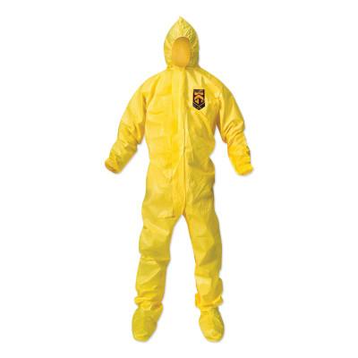 Kimberly-Clark Professional KLEENGUARD A70 Chemical Splash Protection Coveralls, Yellow, XL, Hood/Boots, 00684