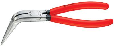 Knipex Mechanics' Pliers, 70° Bent, Flat Pointed, Vanadium Steel, 8 in, 3871200