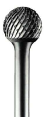 Pferd Carbide Ball Shaped Bur Bit, 3/8"Dia. x 5/16"L Cut, 1/4" Shank, Alt. Diamond Cut, 24562