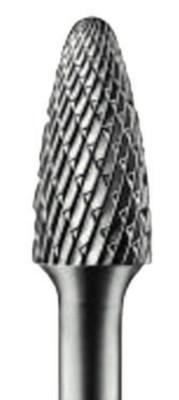 Pferd Carbide Tree/Radius Shape Bur Bit, 1/4"Dia.x5/8"L Cut, 1/4" Shank, Alt. Diamond, 24692