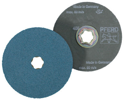 Pferd COMBICLICK Zirconia Alumina Fiber Discs, 5 in Dia., 80 Grit, 40141