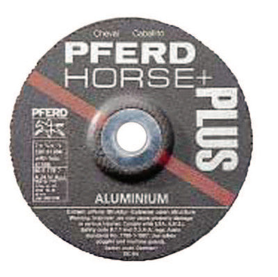 Pferd Type 27 SG Depressed Center Grinding Wheel, 4-1/2 in Dia, 1/4 in Thick, 7/8 Arbor, 24 Grit, 61301