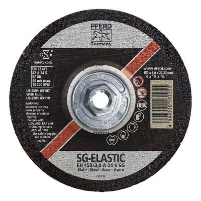 Pferd Depressed Center Cut-Off Wheel, 6 in Dia, 1/8 in Thick, 5/8 Arbor, 24 Grit, Alum, 63119