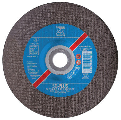 Pferd Type 27 SGP-INOX Depressed Center Cut-Off Wheel, 4-1/2 in dia, 0.045 in Thick, 46 Grit, 63172
