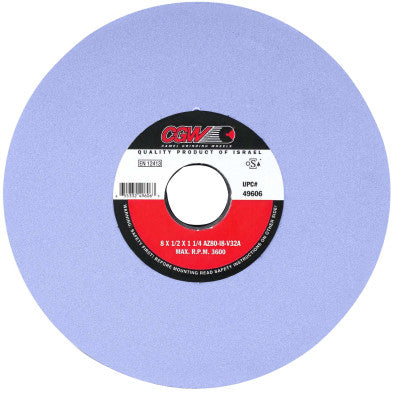 CGW Abrasives AZ Cool Blue Surface Grinding Wheels, Type 1, 10 X 1, 2" Arbor, 46, I, 34387