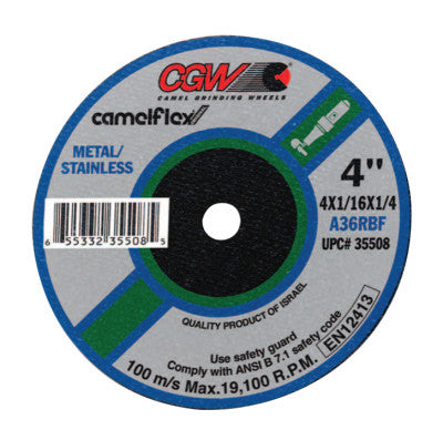CGW Abrasives Cut-Off Wheel, Die Grinders, 3 in Dia, 1/32 in Thick, 3/8 in Arbor, 60 Grit, 35501