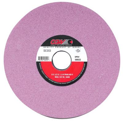 CGW Abrasives Pink Surface Grinding Wheels,, 12 X 1, 3" Arbor, 46, H, 58033