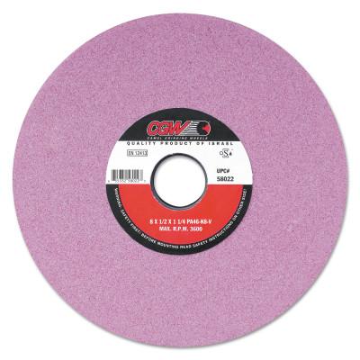 CGW Abrasives Pink Surface Grinding Wheels, R/1-7 1/2 x 1/2,, 12 X 1 1/2, 5" Arbor, 46, J, 58038
