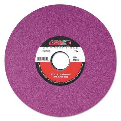 CGW Abrasives Ruby Surface Grinding Wheels, R/1-7 1/2 x 1/2,, 12 X 1 1/2, 5" Arbor, 46, H, 59017