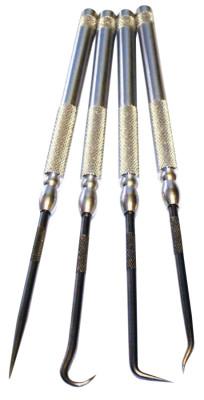 King Tool 4 Piece Aluminum Handle Pick Set, K4PSC