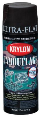 Krylon® Industrial Camouflage Paints with Fusion Technology, 12 oz Aerosol Can, Brown, Ultra-Flat, K04292777
