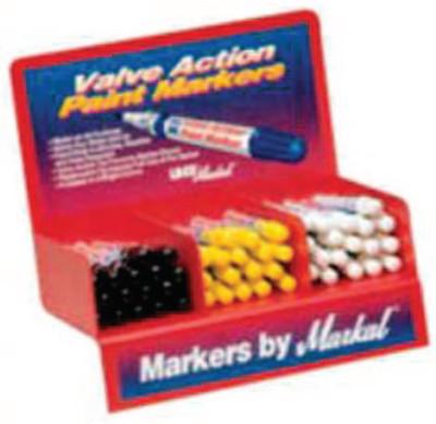 Markal® Valve Action Paint Marker Counter Displays, White, 96810