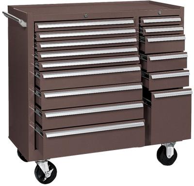 Kennedy Mintenance Cart, 39-3/8 in W x 18 in D x 39 in H, 15 Drawers, Brown, 315XB