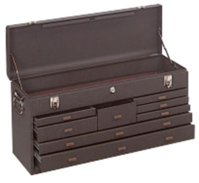 Kennedy 26 in Machinists' Top Chest, 26-3/4 in W x 8-1/2 in D x 13-5/8 in H, 2,219 in³, Brown Wrinkle, 8-Drawers, 526B