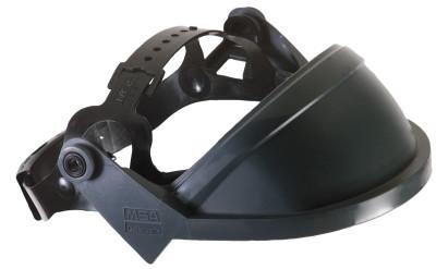 MSA Defender+ Faceshield Frames, General Purpose, Black, Headgear, 13 1/4" x 4 3/4", 10127061